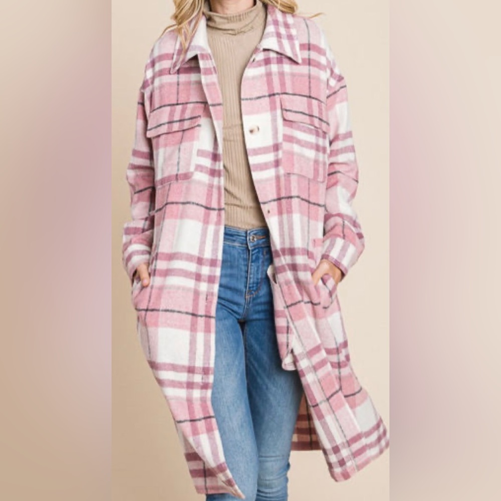 Brand New with Tags Pink Long Shacket